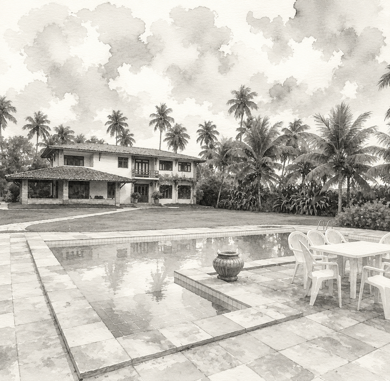 Sítio Guaruçá em aquarela